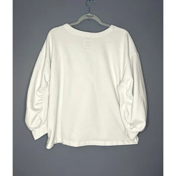 Abercrombie & Fitch Soft AF Sweatshirt Women’s XL Scrunch Puff Sleeve White - Picture 2 of 10